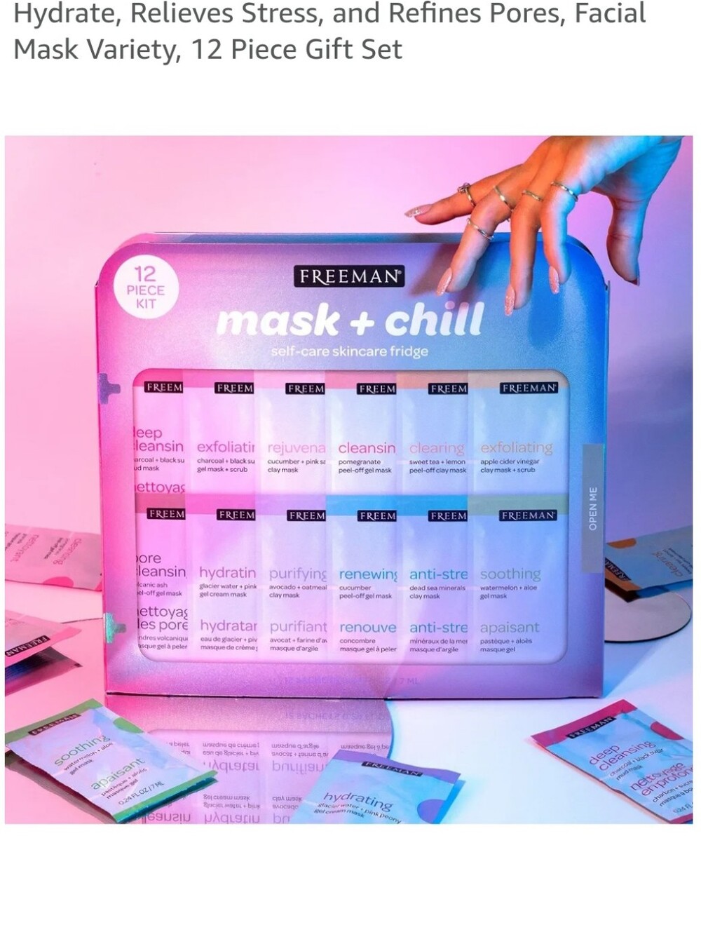 Mask + Chill 12-Piece Skincare Kit - Pink Gradient